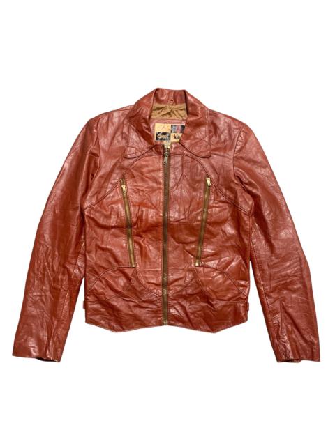 Other Designers Vintage 70s Chess King Motorcycle Riding Leather Jacket