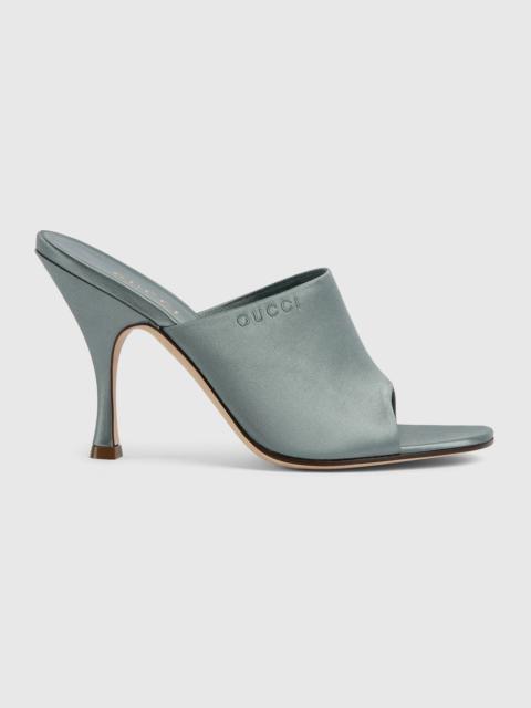 GUCCI Gucci Logo Satin Slide Sandals