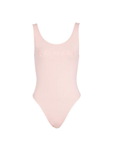 embroidered-logo one-piece swimsuit