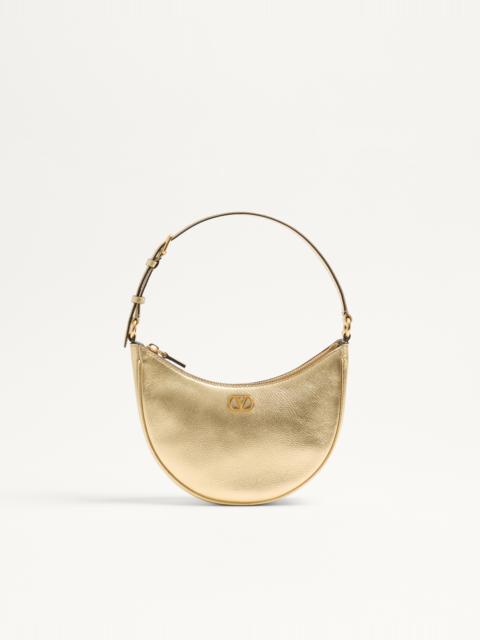 Valentino VLOGO SIGNATURE MINI HOBO BAG IN LAMINATED GRAINY CALFSKIN