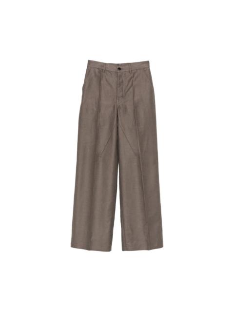 Rick Owens Cotton blend wide-leg trousers