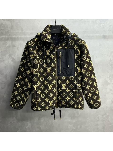 Louis Vuitton Louis Vuitton Brown All-Over Logo Stand-Collar Cropped Hoodie Jacket