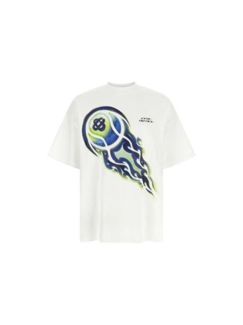 CASABLANCA CASABLANCA Flaming Tennis Ball White T-shirt New & Authentic