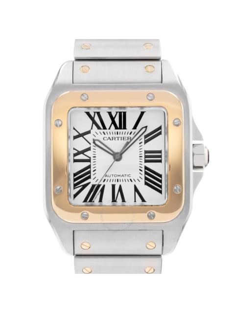 Pre-owned Cartier Santos 100 Automatic Silver Dial Men's Watch W200728G