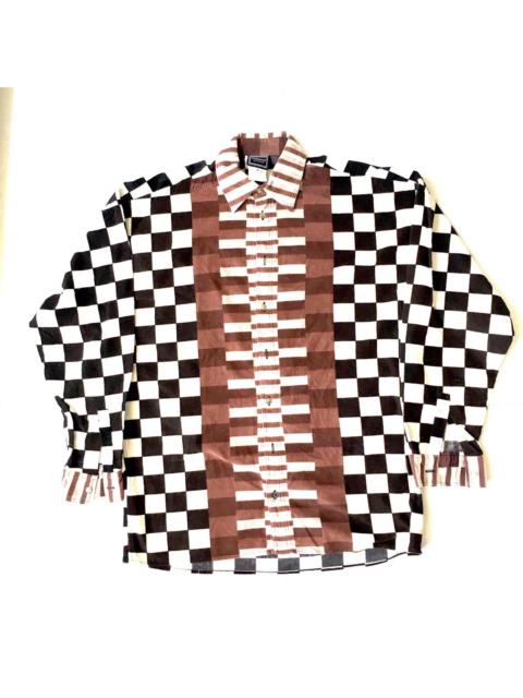 VERSACE Vintage Versace jean couture checkered Corduroy shirt