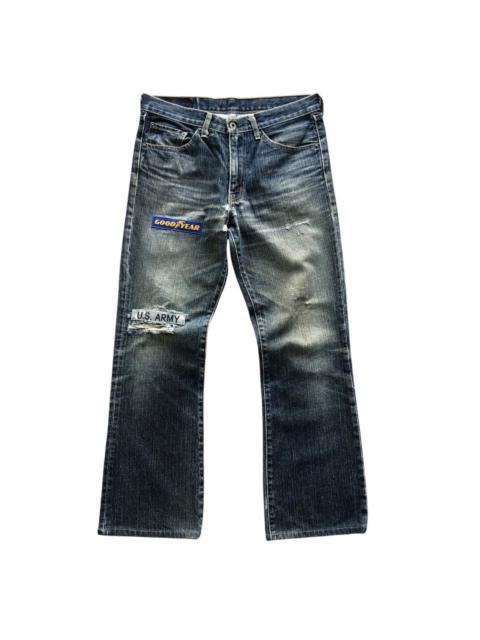 Levi's Vintage distressed LEVIS 537 army patches jeans