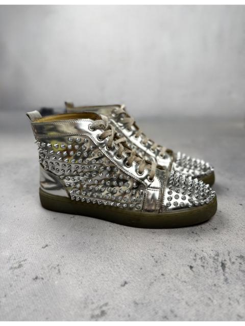 Christian Louboutin Christian Louboutin Louis Flat Antispecchio Spike Silver