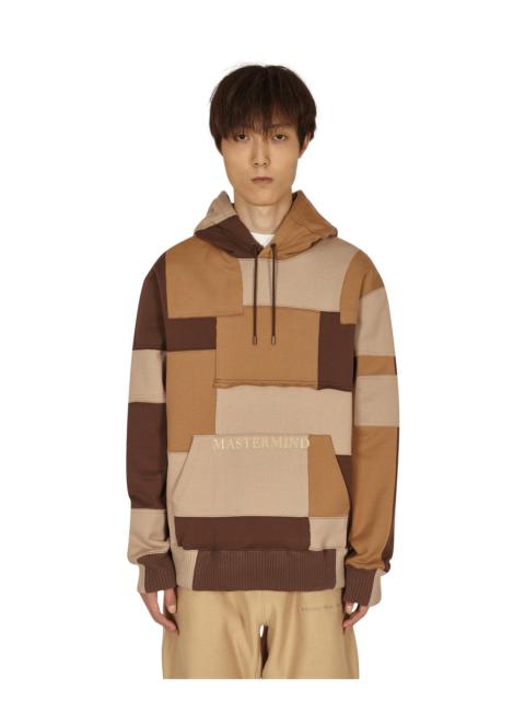 MASTERMIND WORLD Patchwork Hooded Sweatshirt Brown