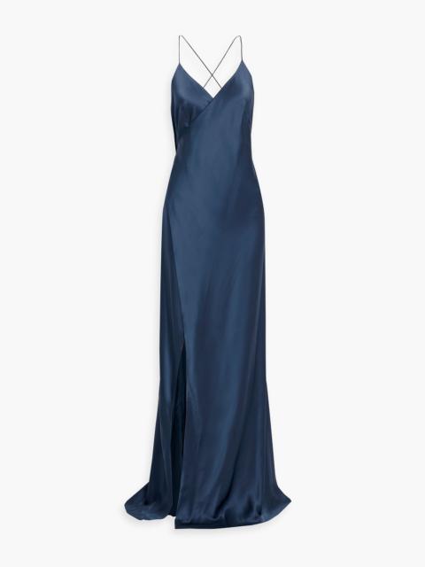 Other Designers Silk-satin wrap gown