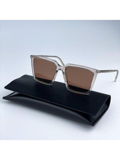 SAINT LAURENT SALE! NEW Saint Laurent SL474 003 Nude Brown Square Unisex Sunglasses