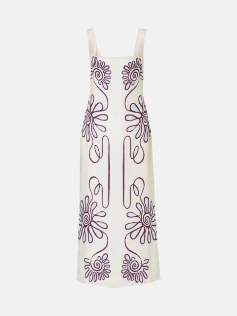 CALA de la CRUZ Amaranta printed linen midi dress