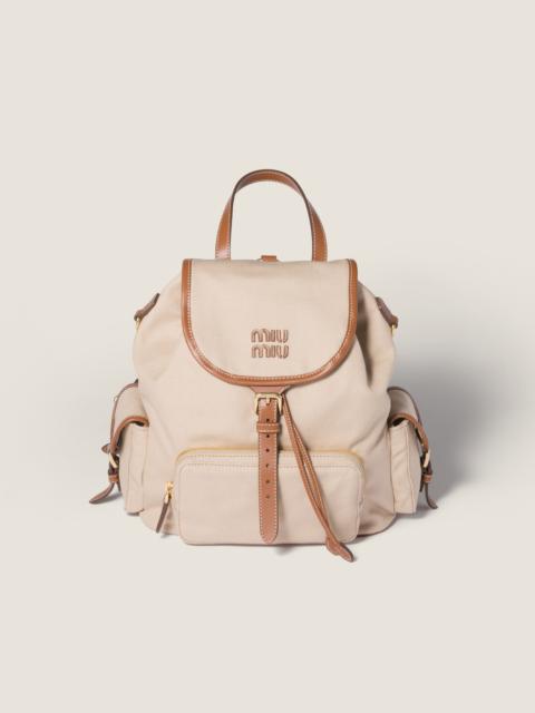Miu Miu Canvas and leather backpack