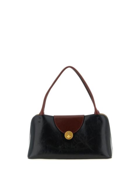 VERSACE VERSACE Vivian Medium Black Patent Leather Shoulder Bag New