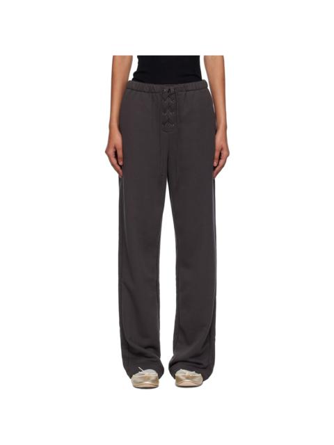 OPEN YY Gray Lace Up Lounge Pants
