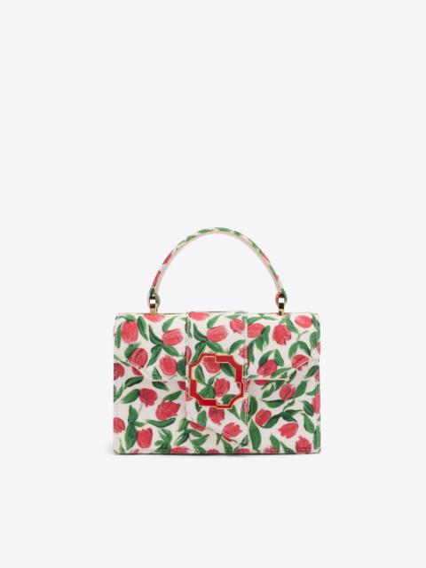 MALONE SOULIERS Audrey Red & White Tulip Print Canvas Mini Handbag