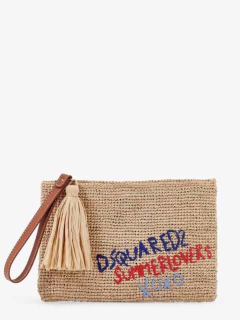 Dsquared2 Summer Lovers natural rafia clutch