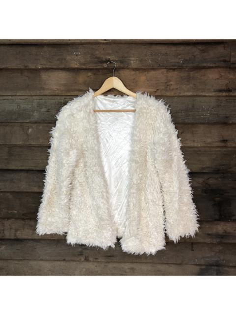 Other Designers Cardigan - GRL White Shag Shaggy Fur Mohair cardigan Knitwear #7004