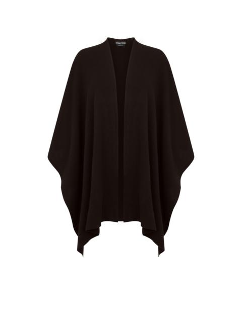 TOM FORD CASHMERE PONCHO WITH TONAL TF EMBROIDERED LOGO