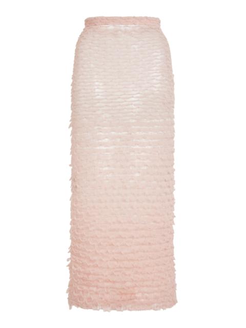 Givenchy Frills Knit Midi Skirt light pink