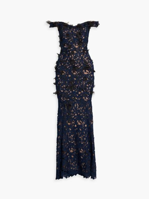 Other Designers Off-the-shoulder guipure lace gown