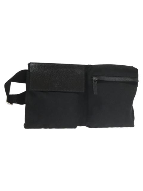 GUCCI GUCCI GG Canvas Waist Bag Beige Silver