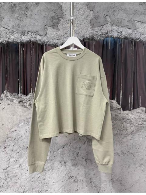 Miu Miu Miu Miu army green long sleeve cropped shirt
