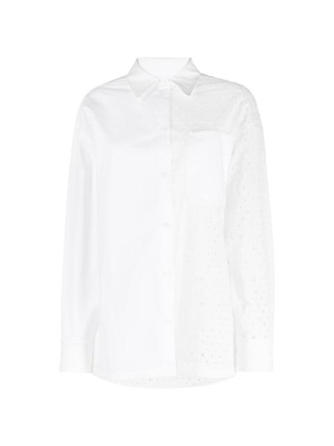 broderie anglaise-panelled shirt