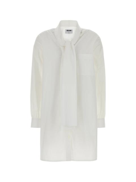 Moschino White stretch poplin shirt dress