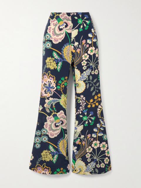 ALIX OF BOHEMIA Farah Printed Silk Crepe De Chine Flared Pants