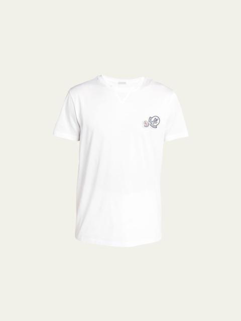Moncler Men's Double Logo Cotton Jersey T-Shirt