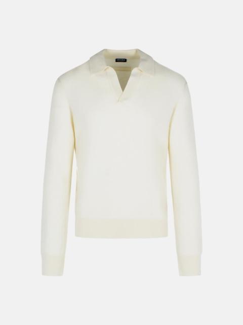 ZEGNA 'OASI' CREAM CASHMERE SWEATER