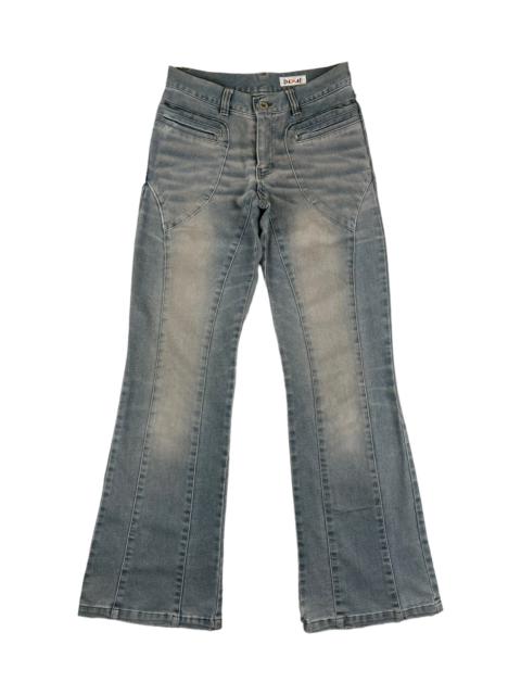 Other Designers Japanese Brand - Flared💥 Dixie Sun Faded Distressed Trashed Denim, Low Rise