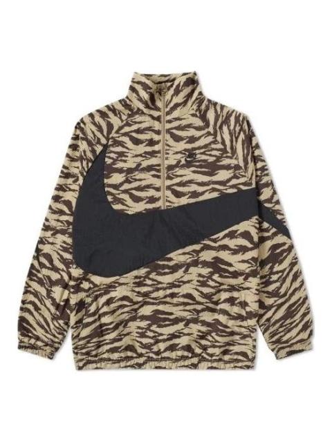 Nike Nike AOP Swoosh Half Zip Woven Jacket 'Brown' AO0862-235