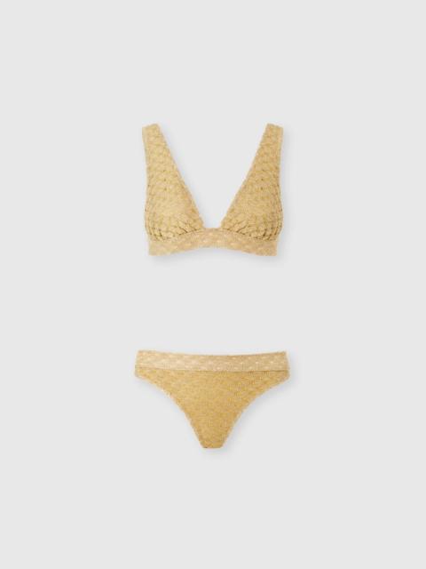 Missoni Bralette bikini in lamé viscose with raschel workmanship