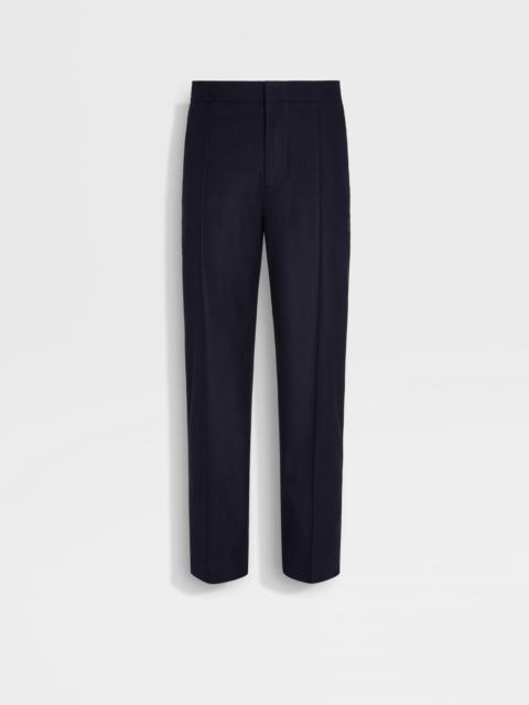 ZEGNA NAVY BLUE 15MILMIL15 WOOL SILK AND CASHMERE PANTS