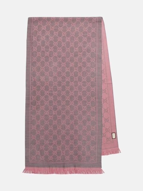 GUCCI GG wool jacquard scarf