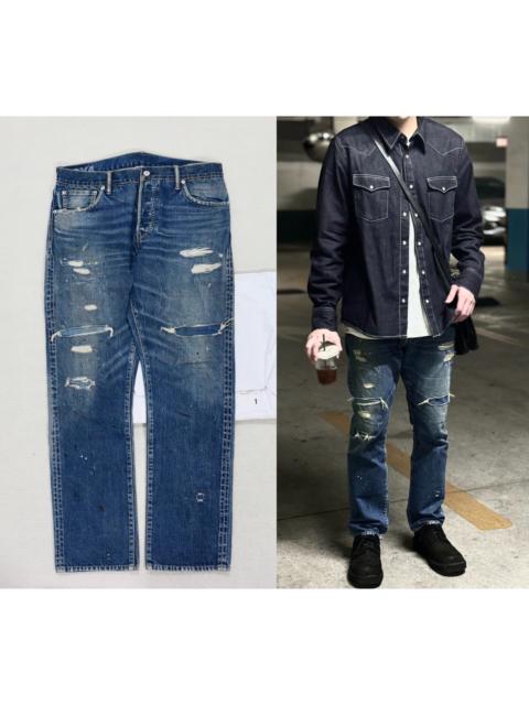visvim Visvim 18AW Social Sculpture Dry-4 Distressed Denim Jeans