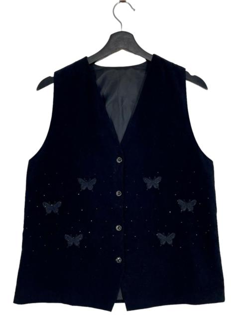 Other Designers Vintage Black Butterfly Vest