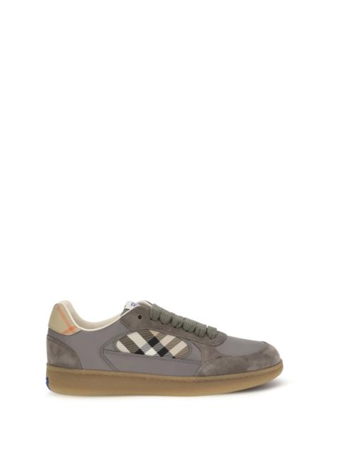 Burberry Burberry Terrace Leather and Check Sneakers Tower/Sand