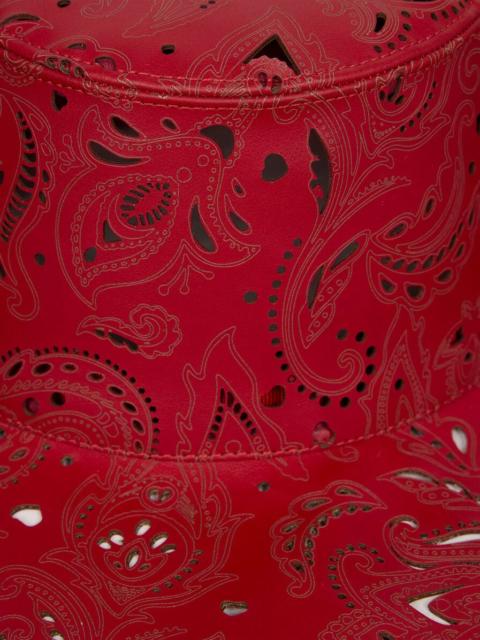 Etro HAT WITH OPENWORK MOTIF AND PAISLEY BROOCH