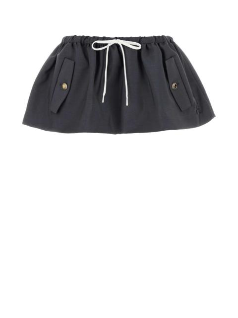 Miu Miu Miu Miu Women Dark Grey Mohair Blend Mini Skirt