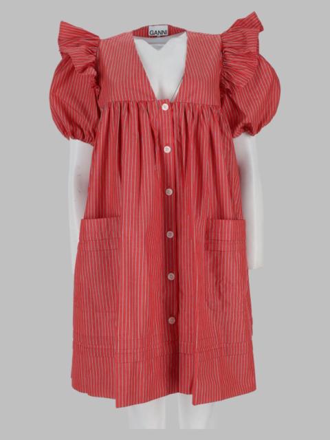 GANNI Ganni Women Mini Abito In Cotone A Righe
