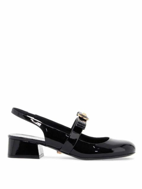 VERSACE Open Box - Versace Gianni Ribbon Patent 35 mmSlingback Pumps, Brand Size 39 ( US Size 9 )