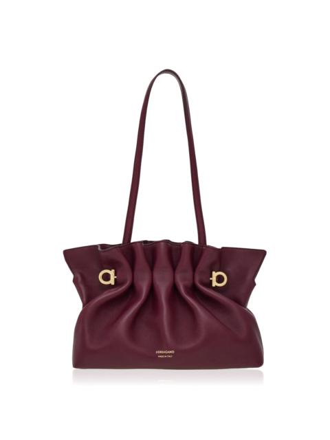 FERRAGAMO Soft Small Leather Bag purple