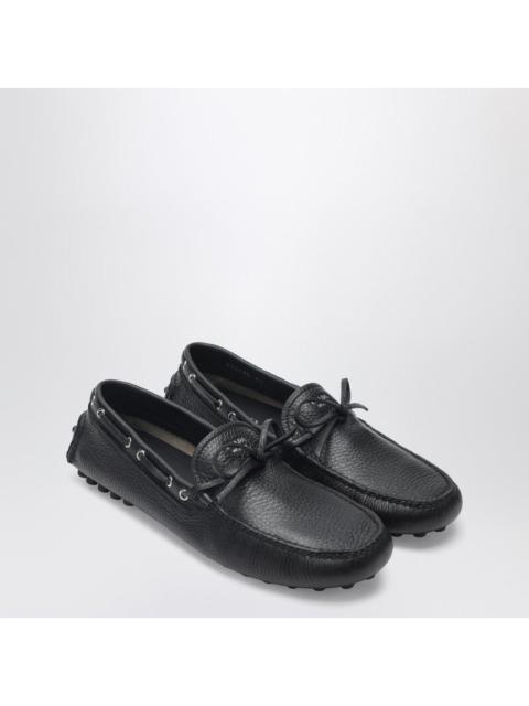Prada Prada Black Leather Loafers With Strap Men