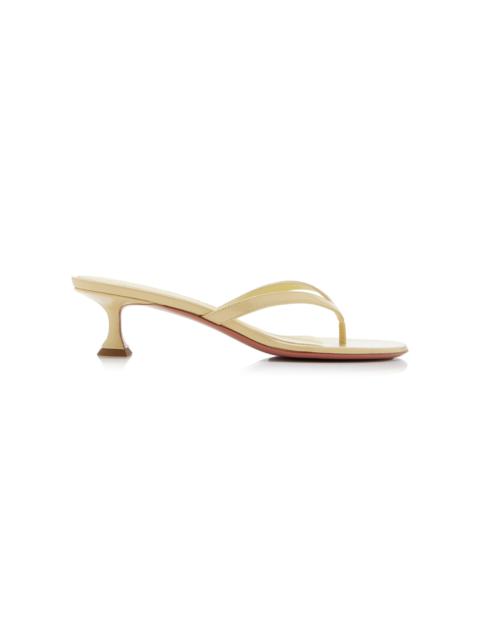 Amina Muaddi Juliette Patent Leather Sandals yellow