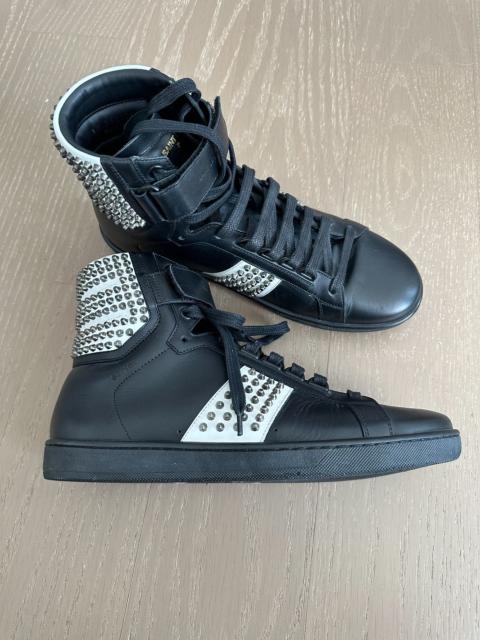 SAINT LAURENT Saint Laurent Black White Studded Sneakers