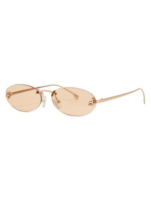 FENDI Fendi Narrow Oval-frame Sunglasses