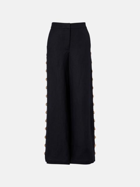 SIMKHAI Linen-blend wide-leg pants
