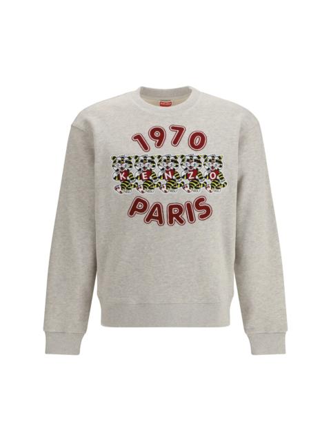 KENZO Kenzo Wild Tiger Cotton Sweatshirt Pale Grey